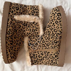 Target Leopard Print Winter Boots with Faux Fur